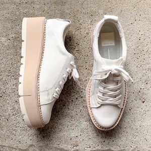 DOLCE VITA TOYAH SNEAKERS IN WHITE LEATHER